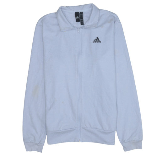 adidas Men's White Full Zip Collared Sweatshirt Size S