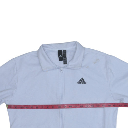 adidas Men's White Full Zip Collared Sweatshirt Size S