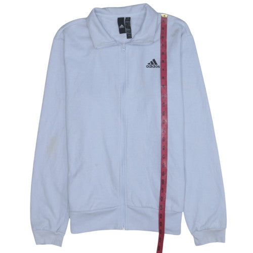 adidas Men's White Full Zip Collared Sweatshirt Size S