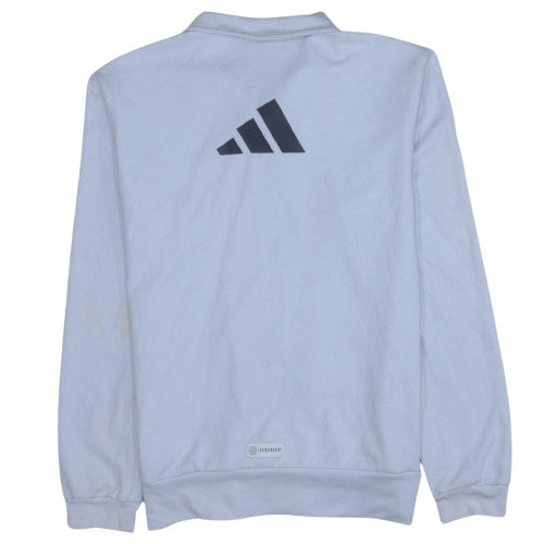 adidas Men's White Full Zip Collared Sweatshirt Size S