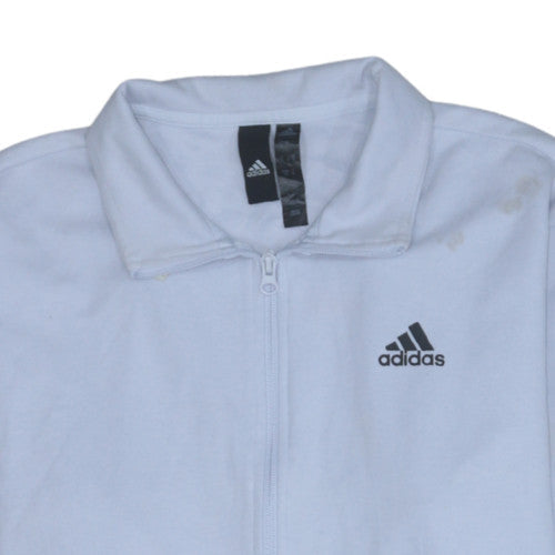 adidas Men's White Full Zip Collared Sweatshirt Size S