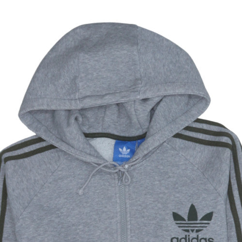 Adidas Mens Grey Full Zip Hoodie Size M Hooded Sweatshirt