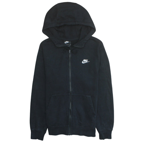 Nike Men's Black Full Zip Hoodie Small Regular Fit Fleece Sweatshirt