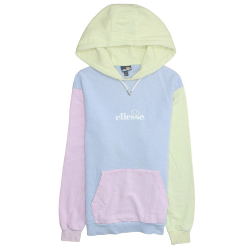 Ellesse Womens Multicoloured Hoodie UK 10 Pastel Pullover Cotton Blend
