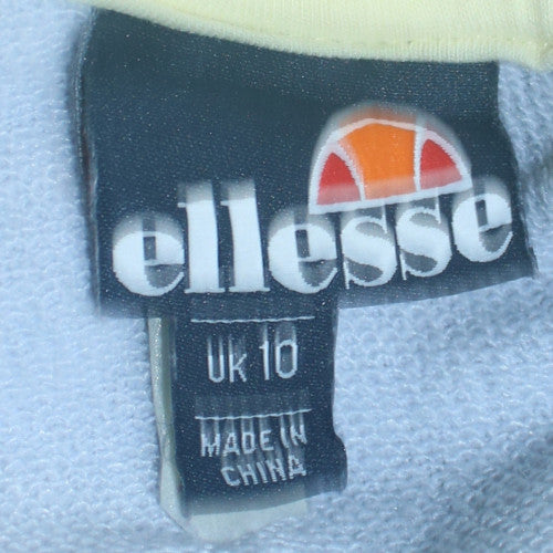 Ellesse Womens Multicoloured Hoodie UK 10 Pastel Pullover Cotton Blend