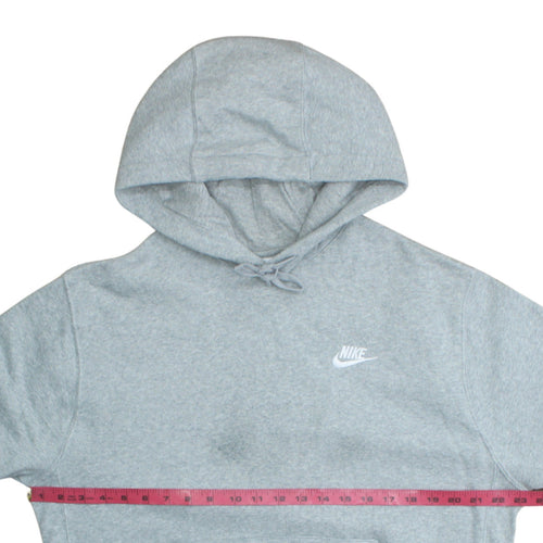 Nike Men’s Grey Pullover Hoodie M Regular Fit Fleece Sportswear