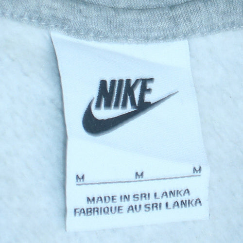 Nike Men’s Grey Pullover Hoodie M Regular Fit Fleece Sportswear