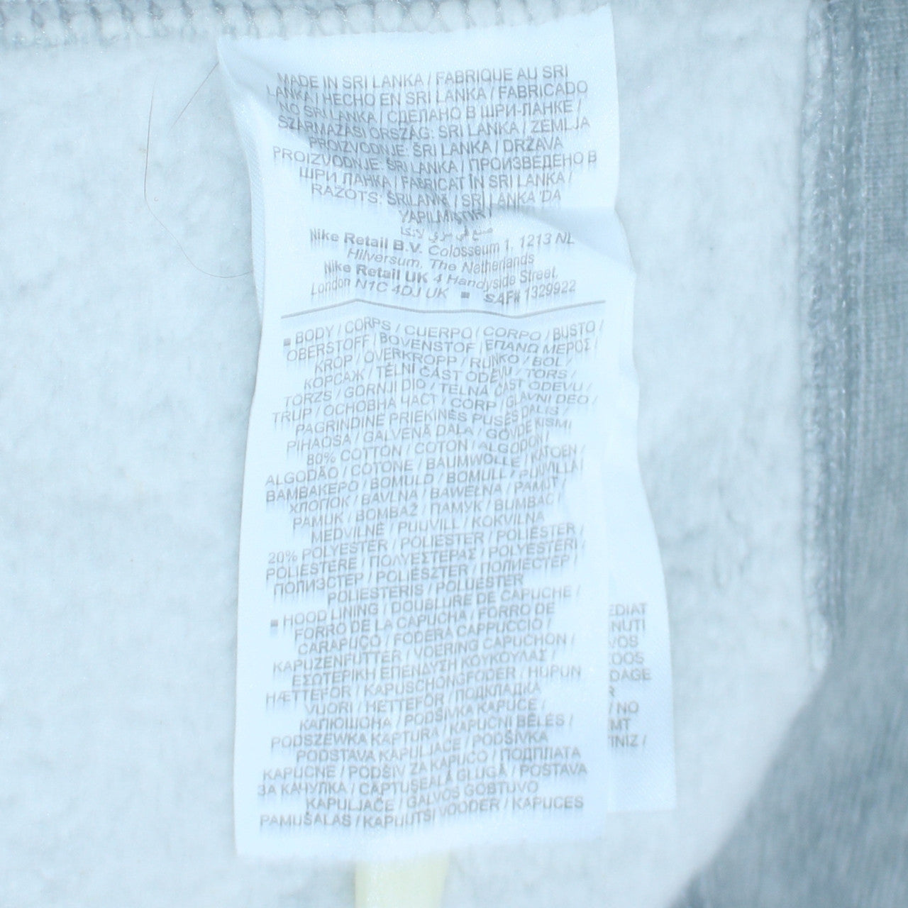 Nike Men’s Grey Pullover Hoodie M Regular Fit Fleece Sportswear