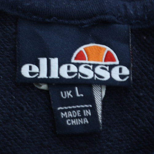 Ellesse Mens Blue Pullover Sweatshirt L Logo Crew Neck Retro Style