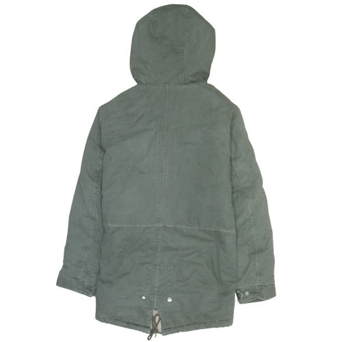 J.STYLE Men's Green Cotton Hooded Parka Coat M