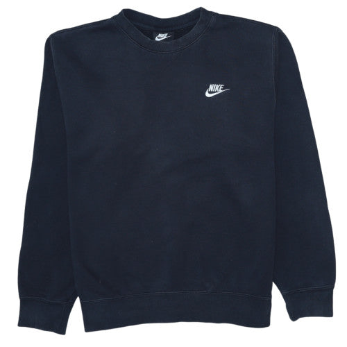 Nike Men's Black Small Crew Neck Pullover Sweatshirt Fleece Cotton Blend