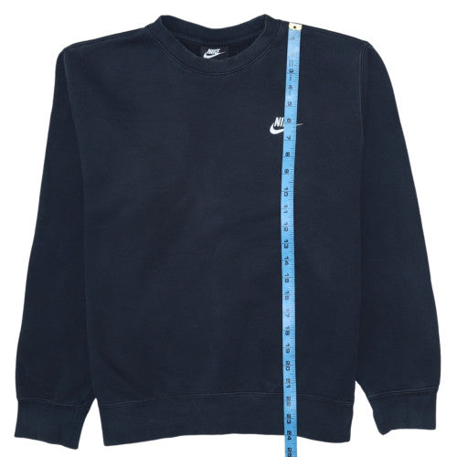 Nike Men's Black Small Crew Neck Pullover Sweatshirt Fleece Cotton Blend