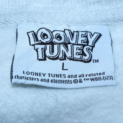 Looney Tunes Mens Grey Sweatshirt L Bugs Bunny Basketball Print