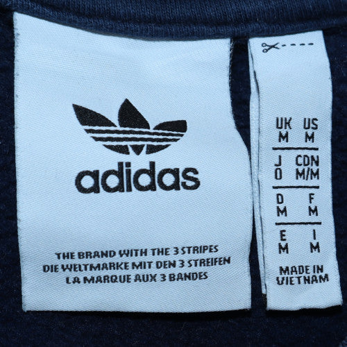 Adidas Men's Blue Pullover Sweatshirt M Logo Zip Sports Style