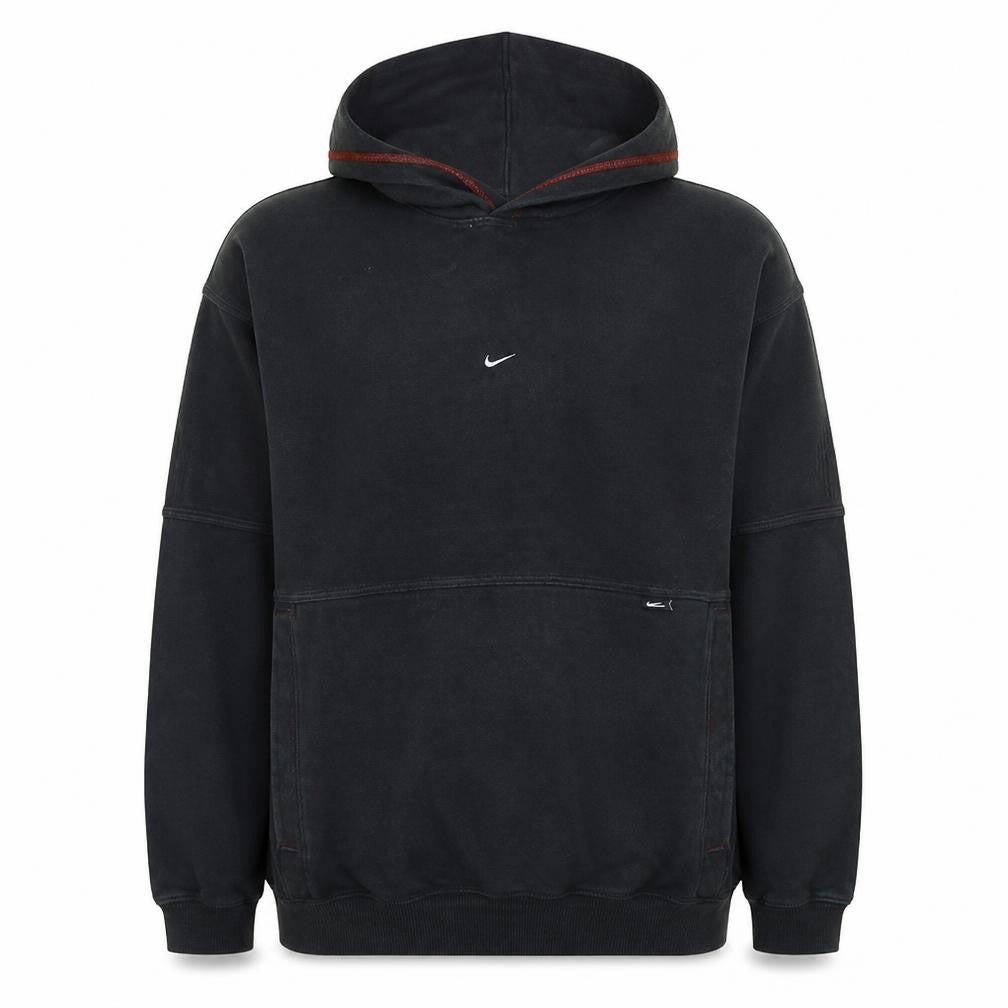 Front view of Nike Men's Black Medium Pullover Hoodie Fleece Sweatshirt