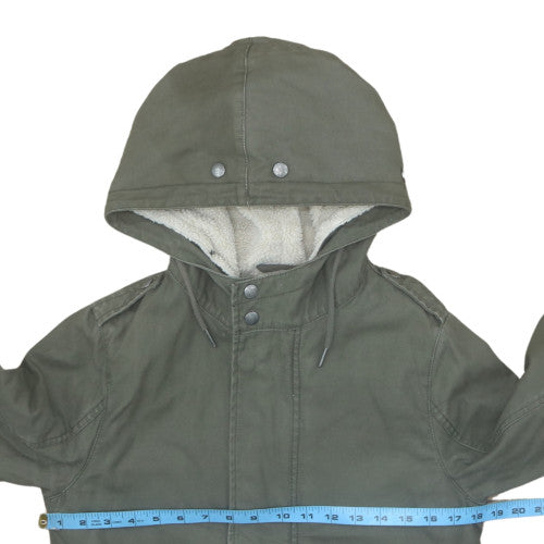 Parka London Mens Green XS Long Hooded Cotton Winter Parka Coat