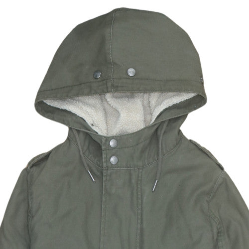 Parka London Mens Green XS Long Hooded Cotton Winter Parka Coat