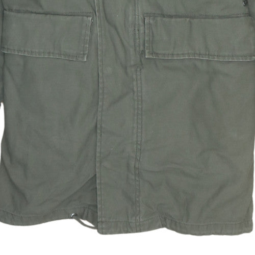 Parka London Mens Green XS Long Hooded Cotton Winter Parka Coat