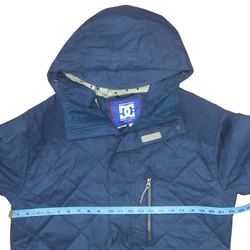 DC Men’s Blue Quilted Hooded Puffer Jacket Size L Winter Coat