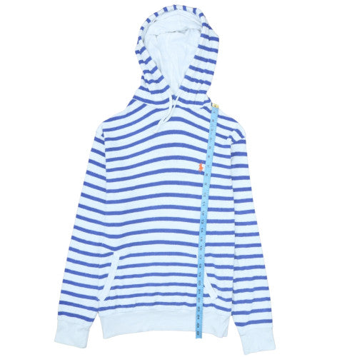 Polo Ralph Lauren Men's Blue Striped Pullover Hoodie Medium Cotton