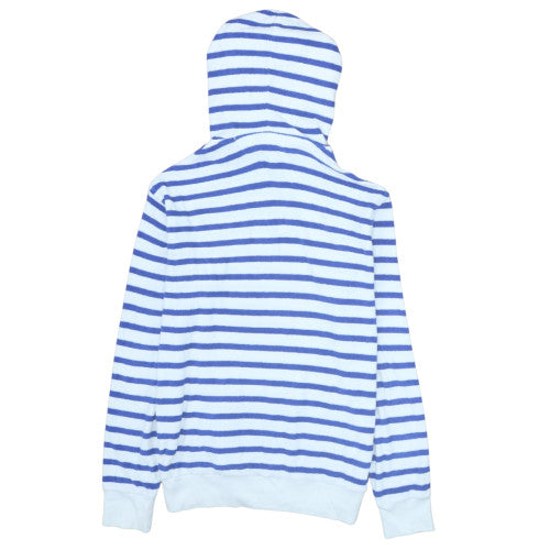 Polo Ralph Lauren Men's Blue Striped Pullover Hoodie Medium Cotton
