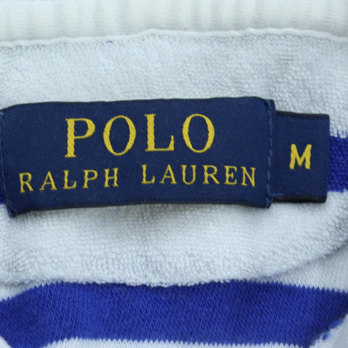 Polo Ralph Lauren Men's Blue Striped Pullover Hoodie Medium Cotton