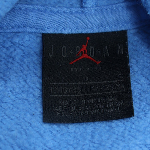 Jordan Boys Blue Pullover Hoodie Size 12-13 Years Graphic Print