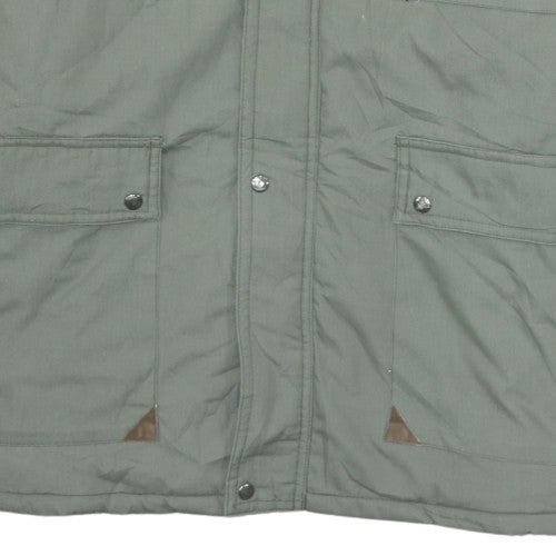 Panoply Men's Green XL Quilted Hunting Jacket with Pockets and Suede Shoulders