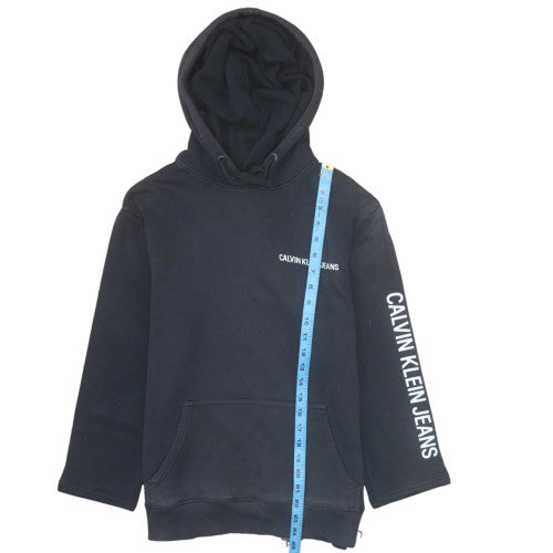 Calvin Klein Jeans Men's Black Pullover Hoodie Size S Logo Design