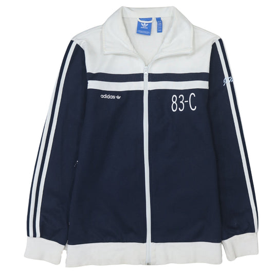 Adidas Mens Navy White Full Zip Sweatshirt L Classic Track Top