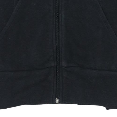 Adidas Women's Black Full Zip Hoodie Size 12-14 with Gold Stripes