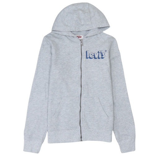 Levi’s Boys Grey Full Zip Hoodie 14 Years Cotton Blend Casual Sweatshirt