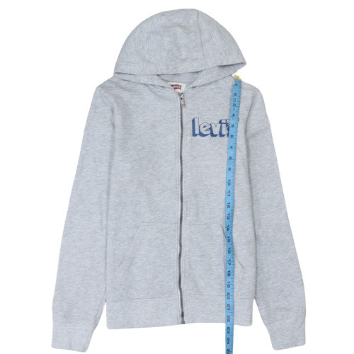 Levi’s Boys Grey Full Zip Hoodie 14 Years Cotton Blend Casual Sweatshirt