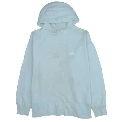 Adidas Women's Blue 1X Pullover Hoodie Cotton Blend Casual