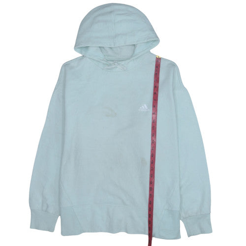 Adidas Women's Blue 1X Pullover Hoodie Cotton Blend Casual