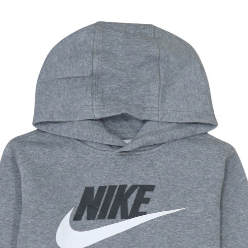 Nike Boys Grey XL Pullover Hoodie - Graphic Print Fleece Sweatshirt