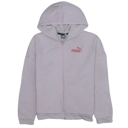 Puma Girls Pink Full Zip Hooded Hoodie 13-14 Years Regular Fit
