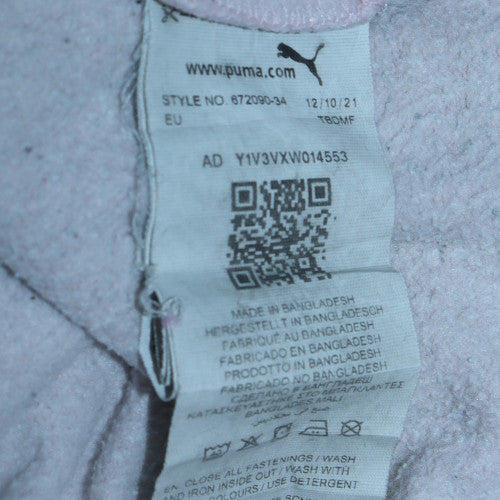 Puma Girls Pink Full Zip Hooded Hoodie 13-14 Years Regular Fit