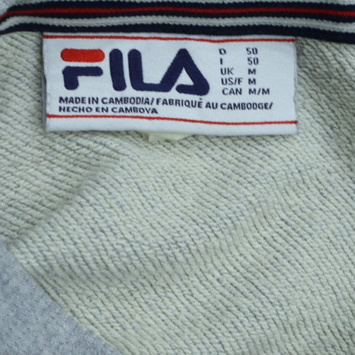 FILA Men's Grey Embroidered Logo Pullover Sweatshirt M