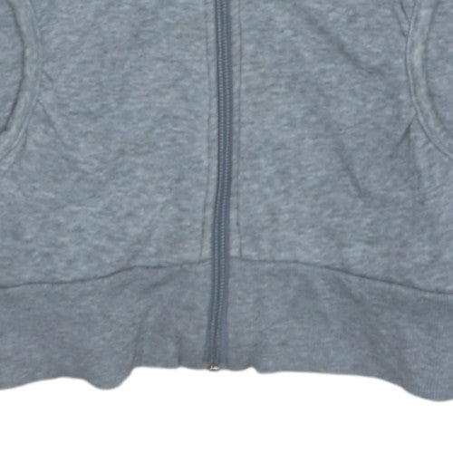 Adidas Women Grey Full Zip Hoodie Size 6 Classic Athletic Style