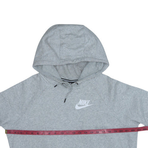 Nike Men Grey Pullover Hoodie L Regular Fit Sports Logo Sweatshirt