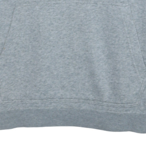 Nike Men Grey Pullover Hoodie L Regular Fit Sports Logo Sweatshirt