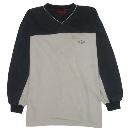 Lee Cooper Mens Beige & Black V-Neck Sweatshirt XL Classic Cotton