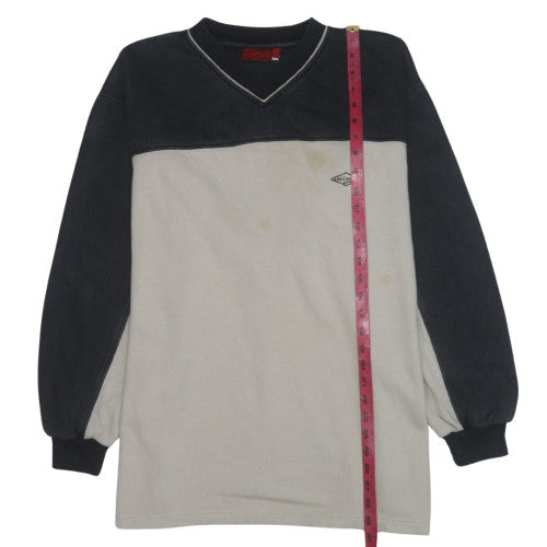 Lee Cooper Mens Beige & Black V-Neck Sweatshirt XL Classic Cotton