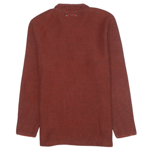 Weird Fish Men’s Brown 2XL Henley Knit Sweatshirt