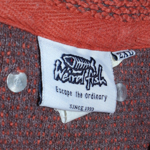 Weird Fish Men’s Brown 2XL Henley Knit Sweatshirt