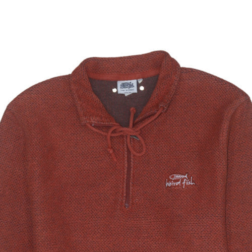 Weird Fish Men’s Brown 2XL Henley Knit Sweatshirt