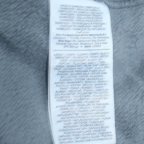 Nike Mens Grey Full Zip Hooded Fleece Hoodie XL