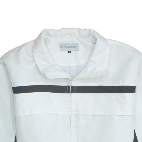 Clockhouse Men's White Basic Jacket L Lightweight Zip Up