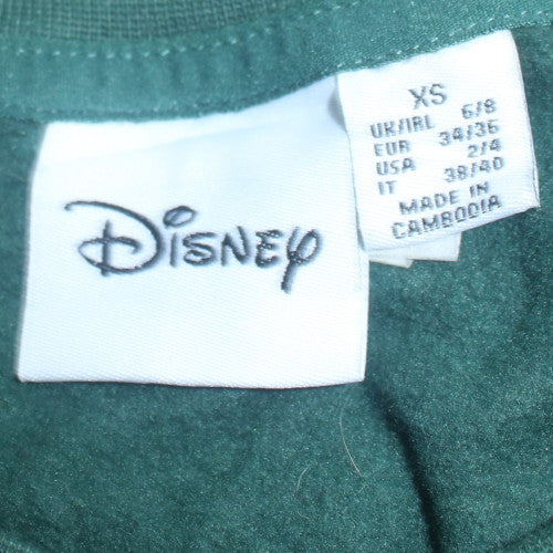 Disney Women Green Mickey Mouse XS Sweatshirt Crew Neck Pullover